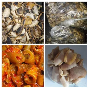 Fried dry cow skin (Ponmo) -